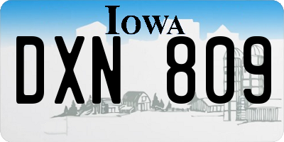 IA license plate DXN809