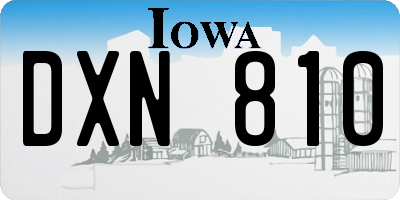 IA license plate DXN810