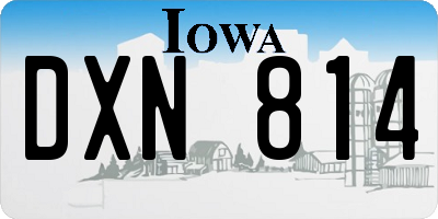 IA license plate DXN814