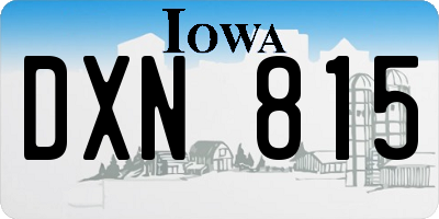 IA license plate DXN815