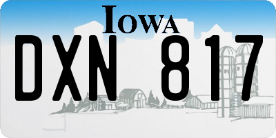 IA license plate DXN817