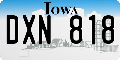 IA license plate DXN818