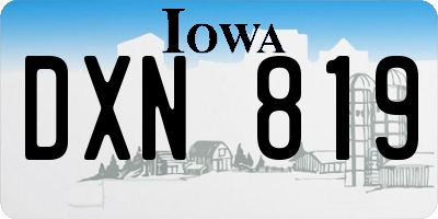 IA license plate DXN819