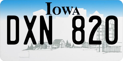 IA license plate DXN820