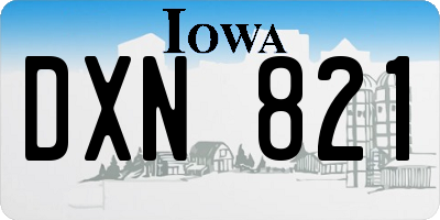 IA license plate DXN821