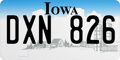 IA license plate DXN826