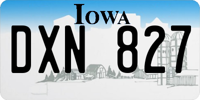 IA license plate DXN827