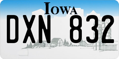 IA license plate DXN832