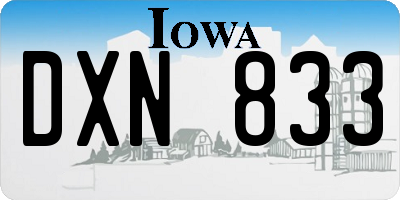 IA license plate DXN833