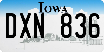 IA license plate DXN836
