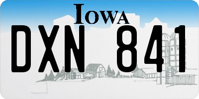IA license plate DXN841