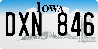 IA license plate DXN846