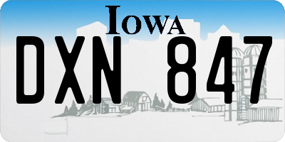 IA license plate DXN847