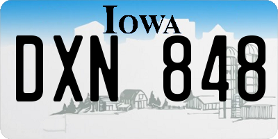 IA license plate DXN848