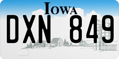 IA license plate DXN849