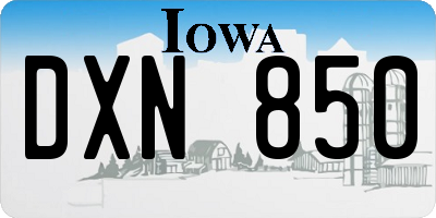 IA license plate DXN850