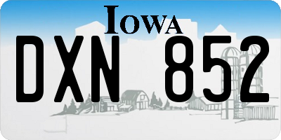 IA license plate DXN852
