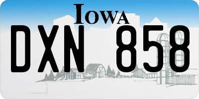 IA license plate DXN858