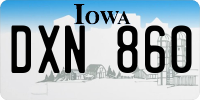 IA license plate DXN860