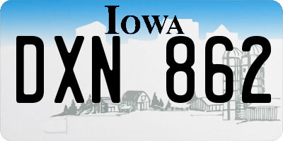 IA license plate DXN862