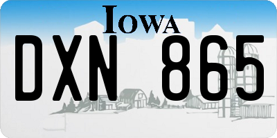 IA license plate DXN865