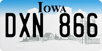 IA license plate DXN866