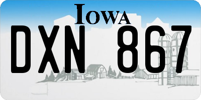 IA license plate DXN867