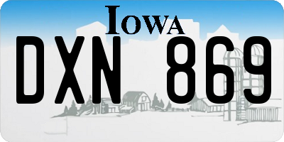 IA license plate DXN869