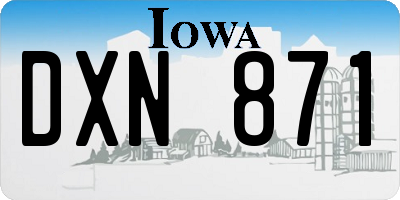 IA license plate DXN871