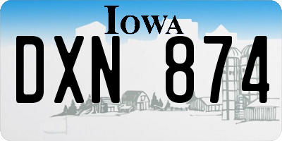 IA license plate DXN874