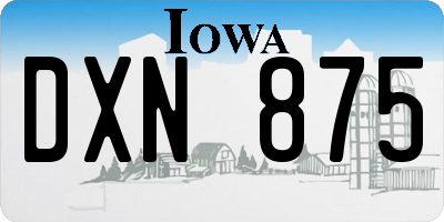 IA license plate DXN875