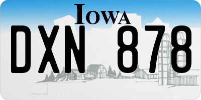 IA license plate DXN878