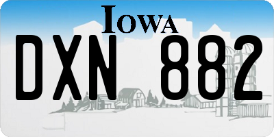 IA license plate DXN882