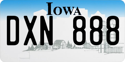IA license plate DXN888