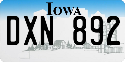 IA license plate DXN892