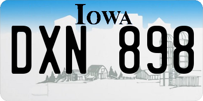 IA license plate DXN898
