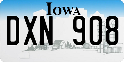 IA license plate DXN908