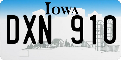 IA license plate DXN910