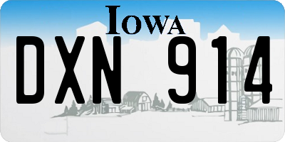 IA license plate DXN914