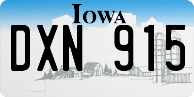 IA license plate DXN915