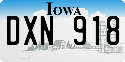 IA license plate DXN918