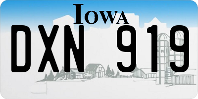 IA license plate DXN919