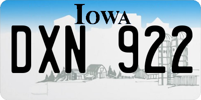 IA license plate DXN922