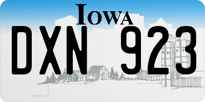 IA license plate DXN923