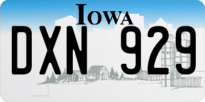 IA license plate DXN929