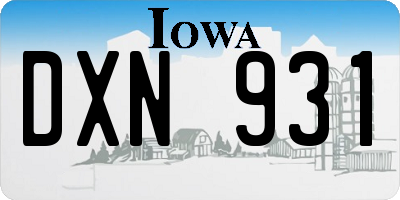 IA license plate DXN931