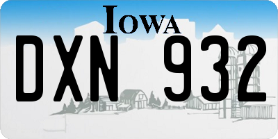 IA license plate DXN932