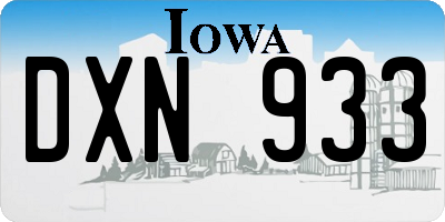 IA license plate DXN933