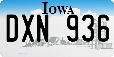 IA license plate DXN936