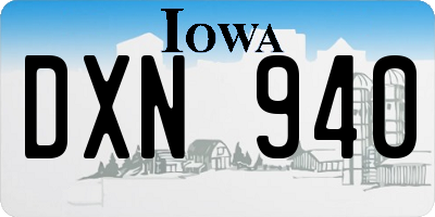 IA license plate DXN940